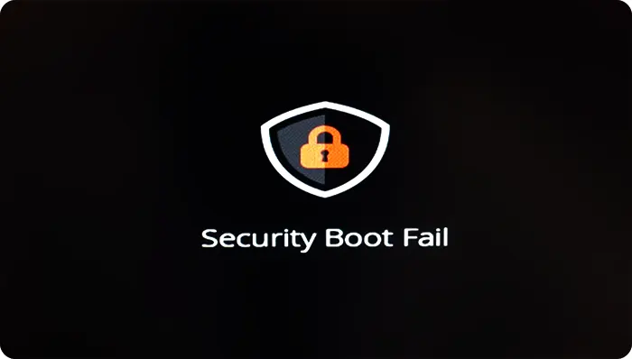 Сообщение об ошибке Security Boot Fail на Acer