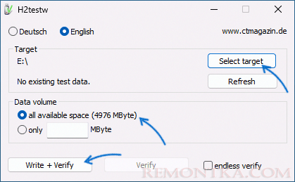 Запуск тестирования в H2Testw