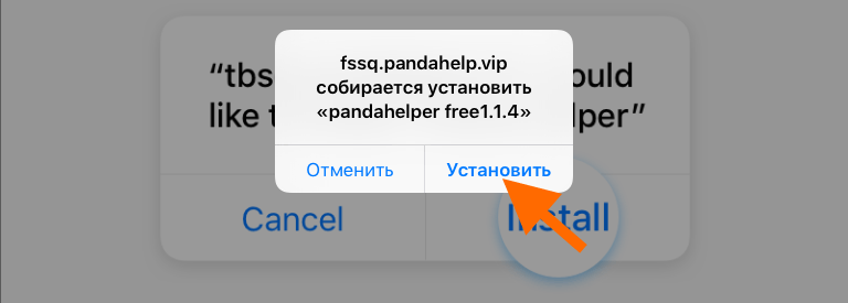 Запрос на установку профиля Panda Helper