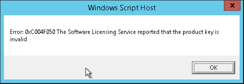 Сообщение об ошибке с кодом 0xC004F050 в Windows 10