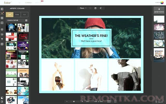 фоторедактор для создания коллажей Fotor Collage Maker