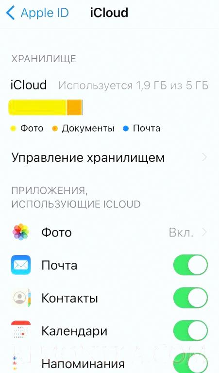 айклауд включен по умолчанию