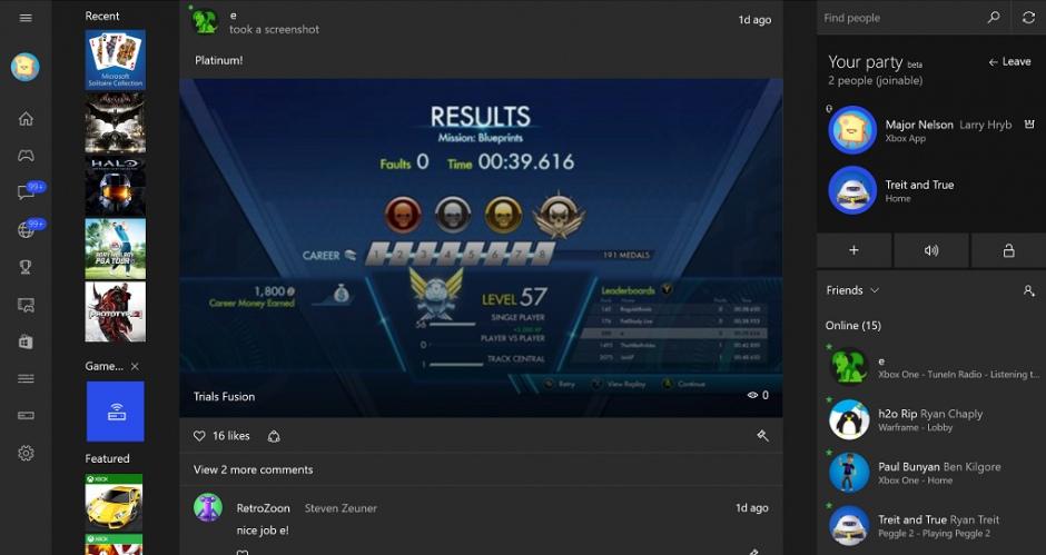 Xbox One в Windows 10