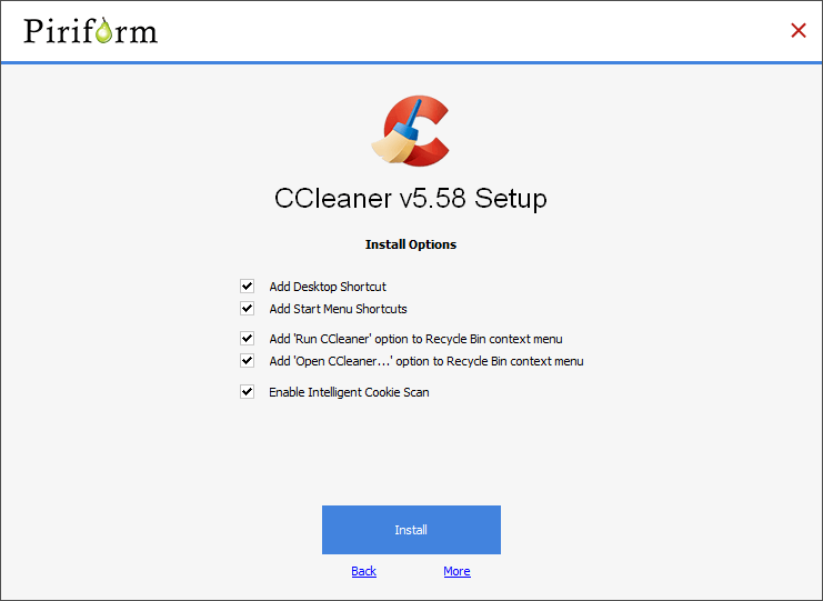 Инсталляция ccleaner