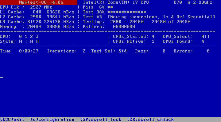 Memtest86+ проверка