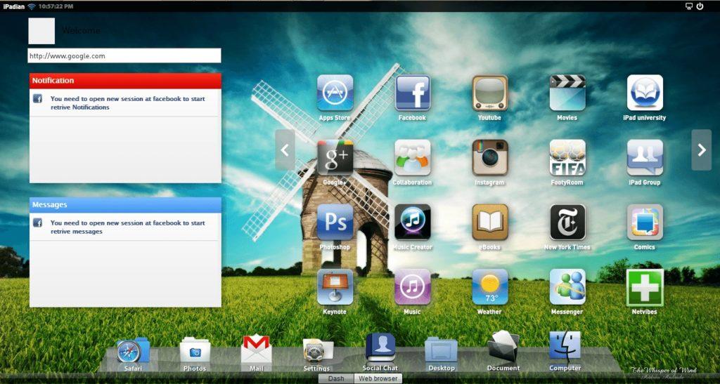 Эмуляция iPad в iPadian.