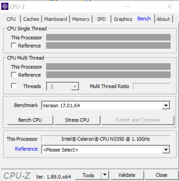 Тесты процессора в CPU-Z