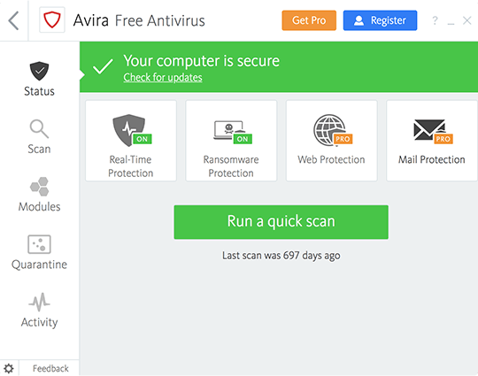 антивирусник Avira Free Antivirus