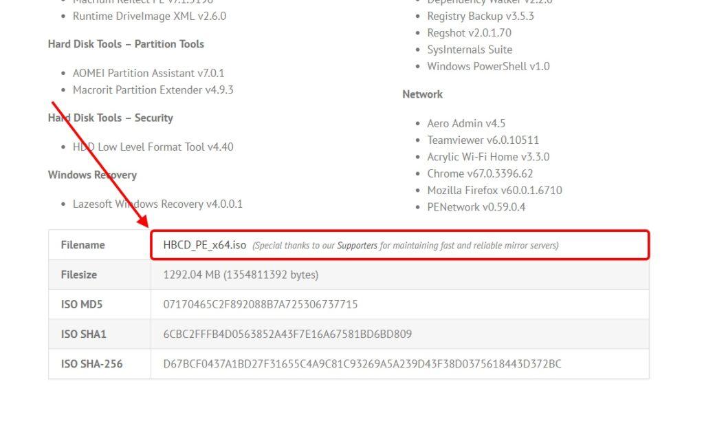Hiren's BootCD PE скачать