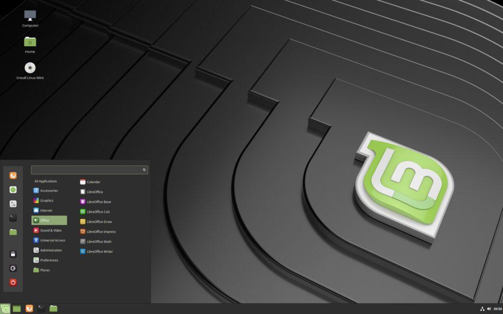 Рабочий стол Cinnamon в Linux Mint