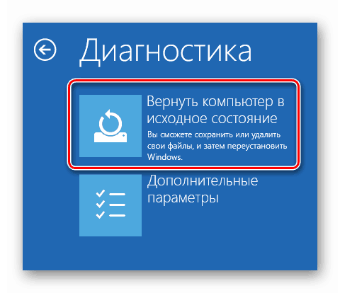 Возвращение компьютера в исходное состояние 99 процентов завис