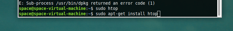 Команда установки htop