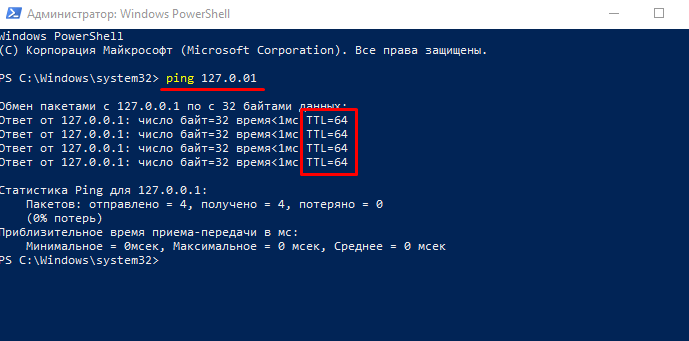 Проверка TTL на Windows 10