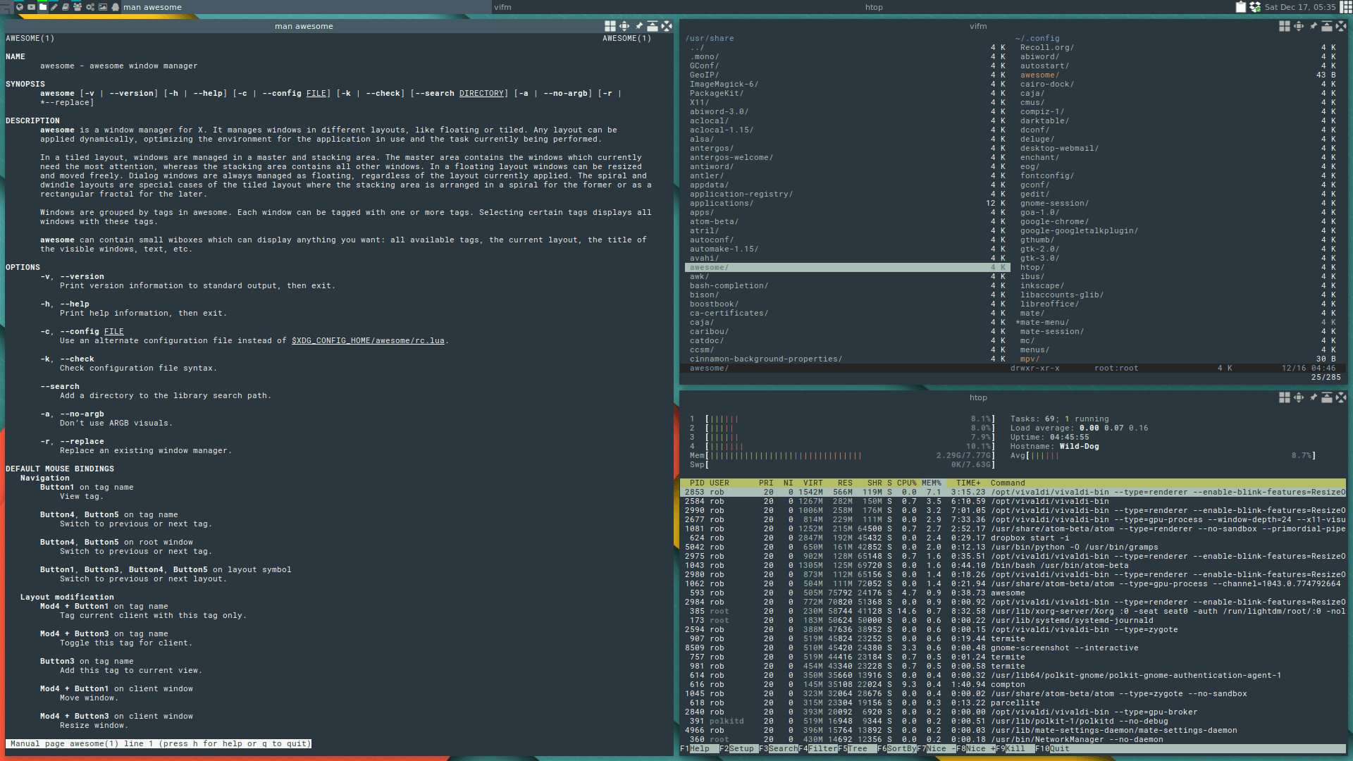 Графическая оболочка AwesomeWM