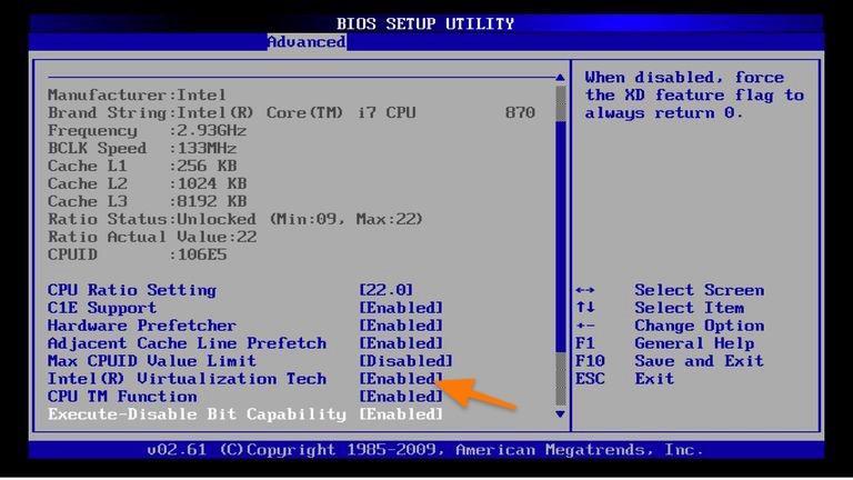 Настройки процессора Intel в BIOS