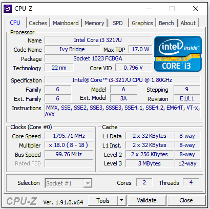 Программа CPU-Z